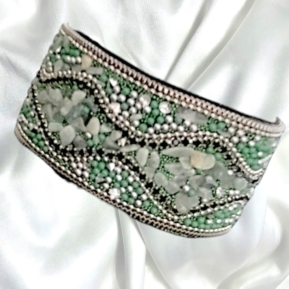 Mosaic Beaded Bracelet  w natural stones bracelet